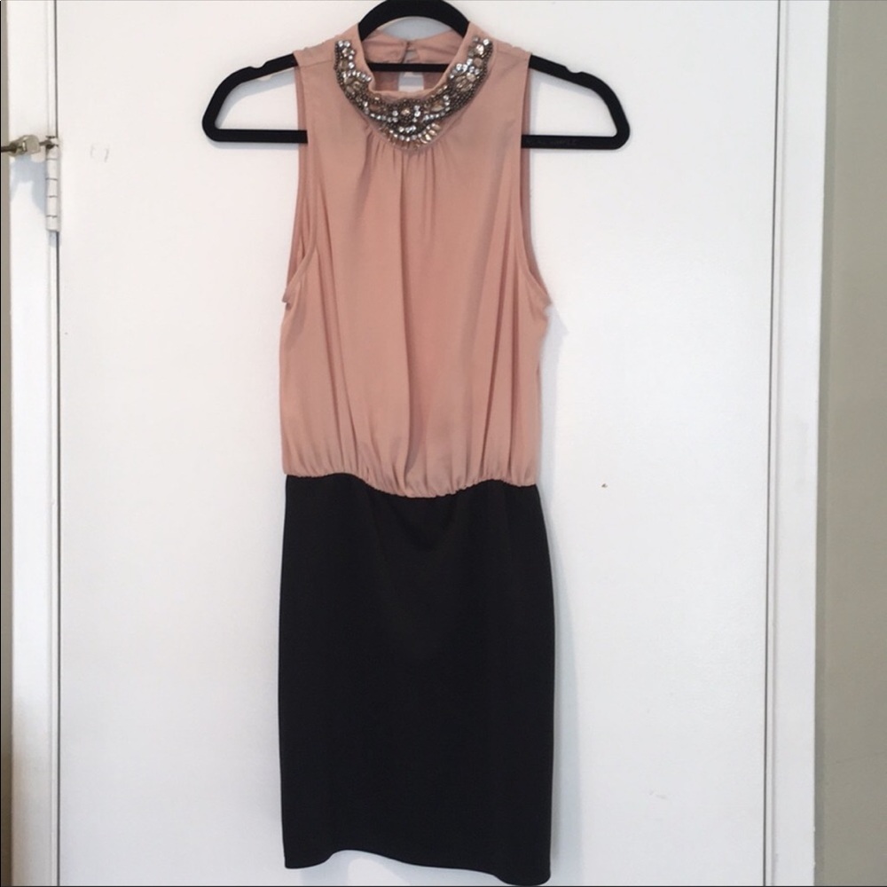 Pink and black dress